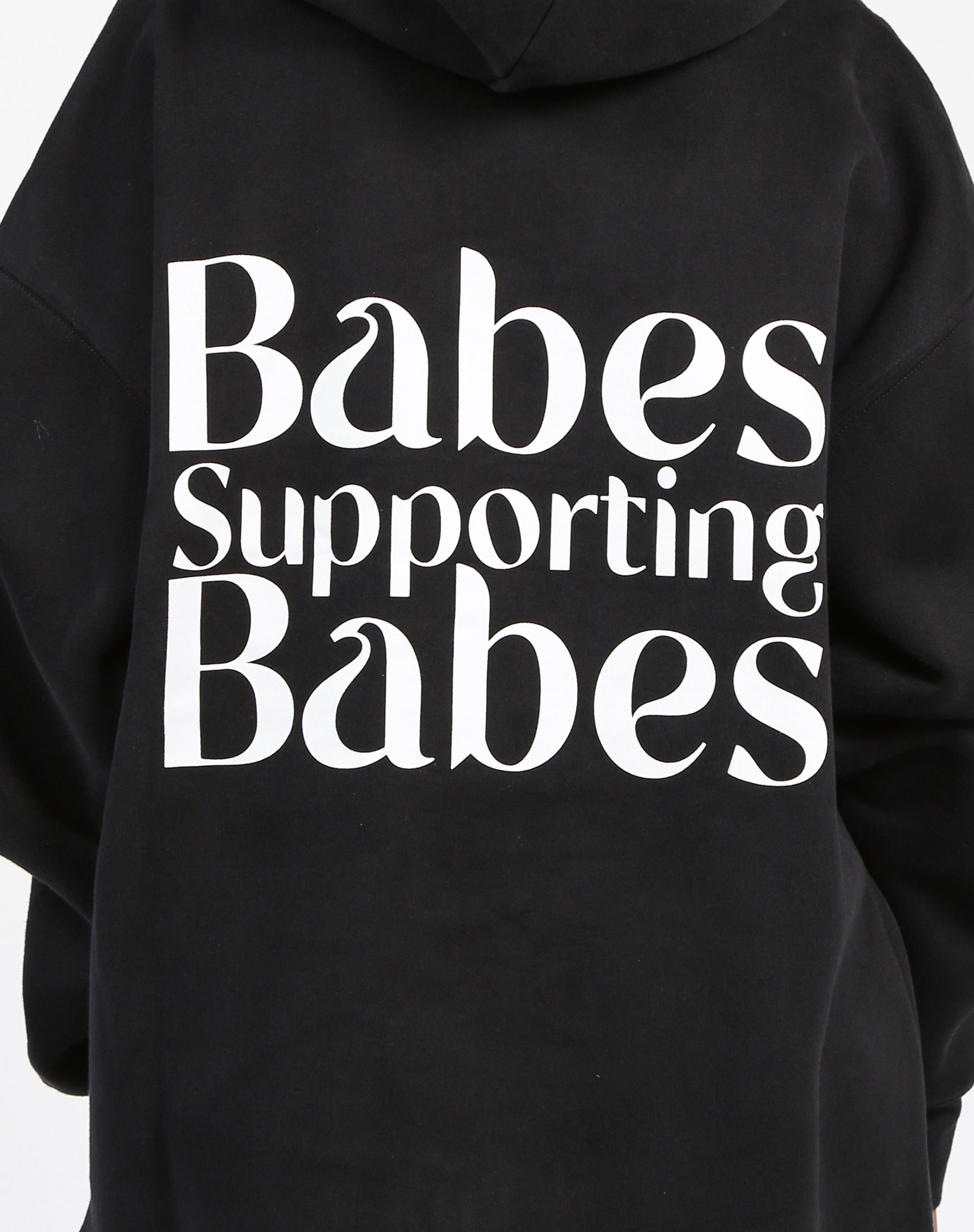 The &quot;BABES SUPPORTING BABES&quot; Big Sister Hoodie | Black