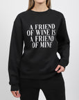 The "FRIEND OF WINE" Classic Crew Neck Sweatshirt | Black